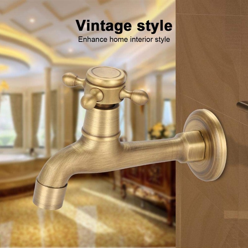 European Classic Mop Pool Faucet Wall Mounted Single Cross Handle