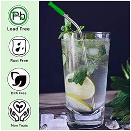 Maggie Stainless Steel Reusable Straw Set with Silicone Tips and Travel Case - Eco-Friendly Alternative to Plastic Straws