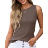 Arach&Cloz 2025 Womens Tank Tops Spring Summer Sleeveless Crew Neck