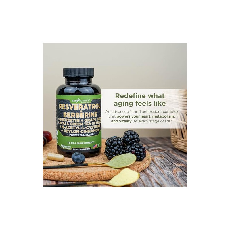 Gade Nutrition Resveratrol Berberine Quercetin Grape Seed Extract Green Tea