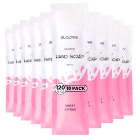 Elcove Foaming Hand Soap Refills (10 Pack), Concentrated Powder Soap Refills, Make 10 Bottles of Eco Friendly, Non Toxic, Plastic Free Foaming Hand Wash (Sweet Citrus)