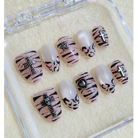 Hopi Gyaru [Handmade Nail Tips] Magnet Gel Artist Recommendation - Short Coffin Egg / 호피갸루[수제네일팁]자석젤작가추천 - 숏 코핀에그