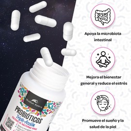 Fermenti Lattici Probiotici - Lactobacillus Rhamnosus e Lactobacillus Plantarum - Tripla Azione per Intestino, Colon Irritabile, Difese Immunitarie, Enzimi Digestivi - 60 Capsule 2 Mesi