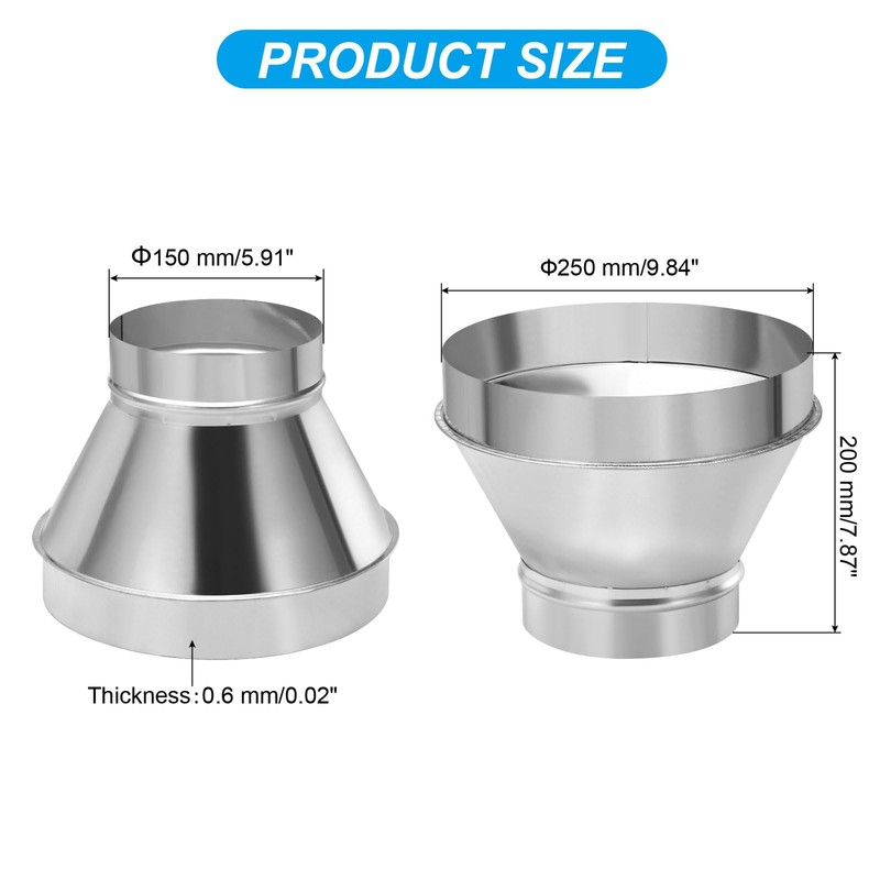 PATIKIL 10 Inch to 6 Inch Round Duct Reducer Increaser
