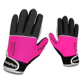 Murphys V2 Gaelic Football Gloves, Premium Latex Field Players Mittens, Durable Hook and Loop Closure, Grey and Red