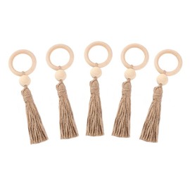 HLIWS 5 PCS Napkin Rings,Napkin Holder Boho,Handmade Serviette Buckles with Tassels,for Weddings Family Gatherings Party or Everyday Use