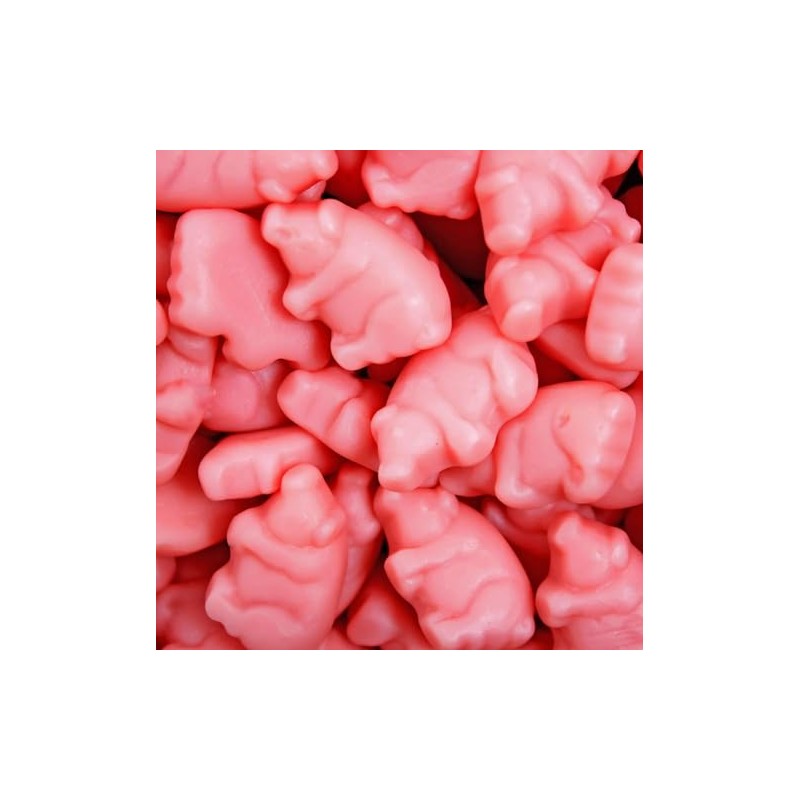 SweetGlob Pink Gummy Pigs (Raspberry Gummy Pigs, 1 Pound)