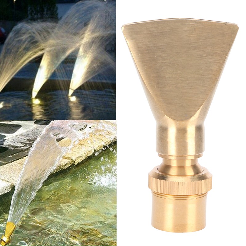 Brass Narrow Fan Jet Water Fountain Nozzle Spray Head Adjustable