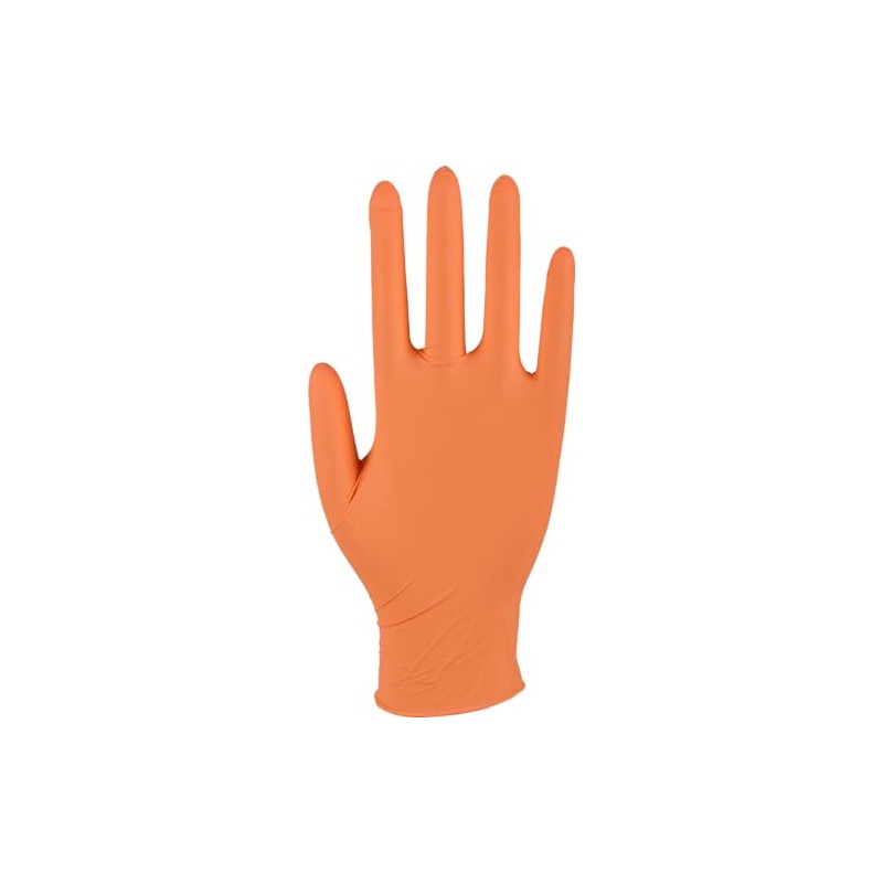 Examination gloves, ABENA Classic Sensitive, M, orange, nitrile, powder free