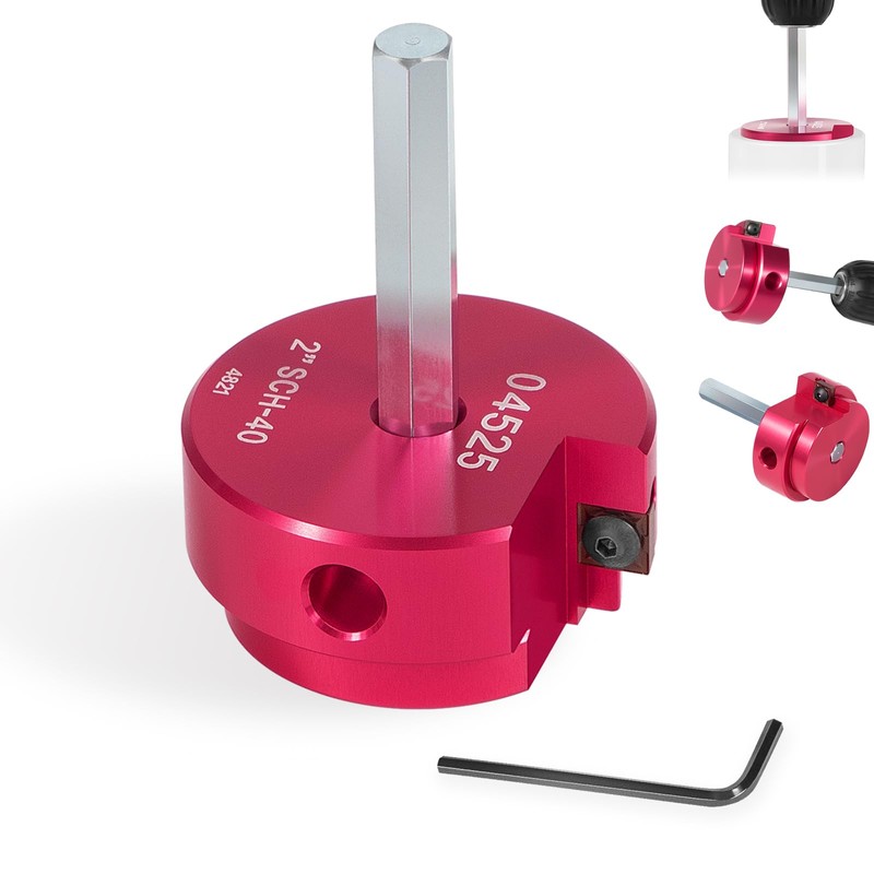 Premium 2-Inch PVC Pipe Reamer with 3/8-Inch Hex Shaft-2" Head