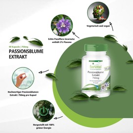 Passion Flower 750mg – 90 Capsules – Vegetarian Idea for Relief Uncomfortable Situation, Stress