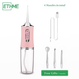 ETHME Rechargeable Pink Burst Water Flosser Portable Teeth Cleanser for Braces,Oral Dental Irrigator Gifts  Upgraded Cordless Waterproof Cleansing - Color: CWF-PINK