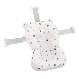 Baby Bath Seat Cushion, Floating Safe Bath Seat, Foldable, Adjustable, for Newborn (White Stars)