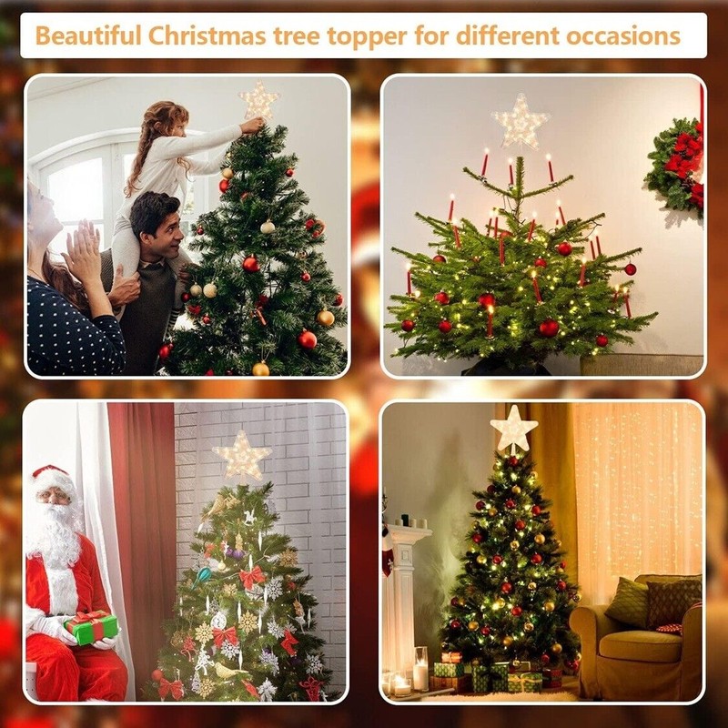 Nicecho Christmas Tree topper Star LED battery light up XMAS