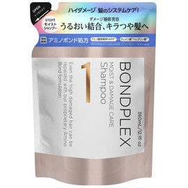 Bondplex Shampoo Refill for Moist & Damage Care Shampoo, Refill, 12.2 fl oz (360 ml), High Damage, Color Damage, Made in Japan, Glossy Hair, Amino Acids, Moisturizing, Repair, Hair Care, BONDPLEX,