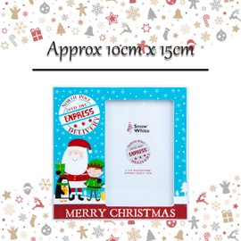 VFM e-Store - Christmas Photo Frame 4 X 6 picture Inch Frame X 1 Stocking Filler Xmas Present Celebration Festive Winter Ornaments - 10cm x 15cm Christmas Themed