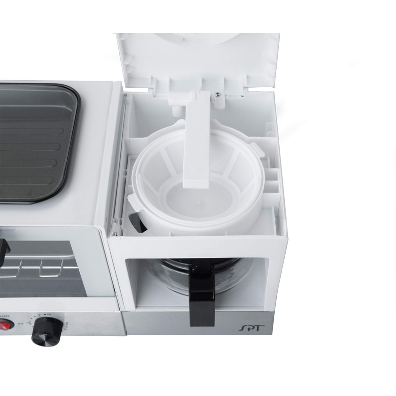 BM-1120W: 3-in-1 Breakfast Maker, Stainless Steel & White