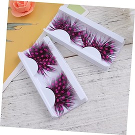 POPETPOP 15pares Pestañas Postizas De Puntos Para Halloween Extensiones De Maquillaje Para Festival Decoración Divertida y Ligera Negro y Rosa