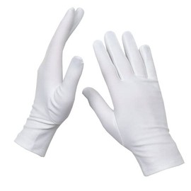 Cadie Arthritis Hand Gloves White One Size Fits All 80% Nylon 20% Spandex 1 Pair
