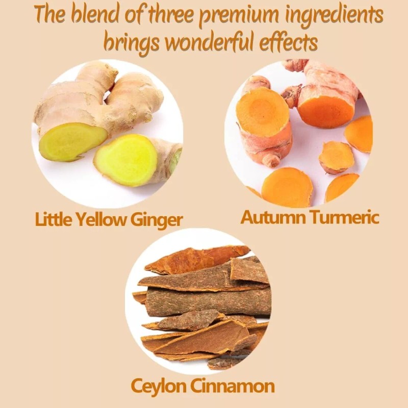 ULTHMOK Turmeric Ginger Cinnamon Tea 120Bags No Additive Support Brain