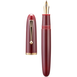 Jinhao 9019 Pluma estilográfica Serie Dadao Vino Rojo Borde Dorado 8 Punta fina grande conversor de gran capacidad Instrumento de escritura suave