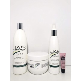 JAS Vita Rx Nourishing Shampoo16 Oz, Conditioner 16 Oz & Hydrating Leave In with Jojoba Oil + Aloe Vera 8 Oz "Free Starry Sexy Kiss Lip Plumping 10 Ml"