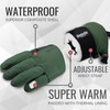 devembr Snowboarding Gloves with Wrist Guards, Ski Gloves Touchscreen, Green,