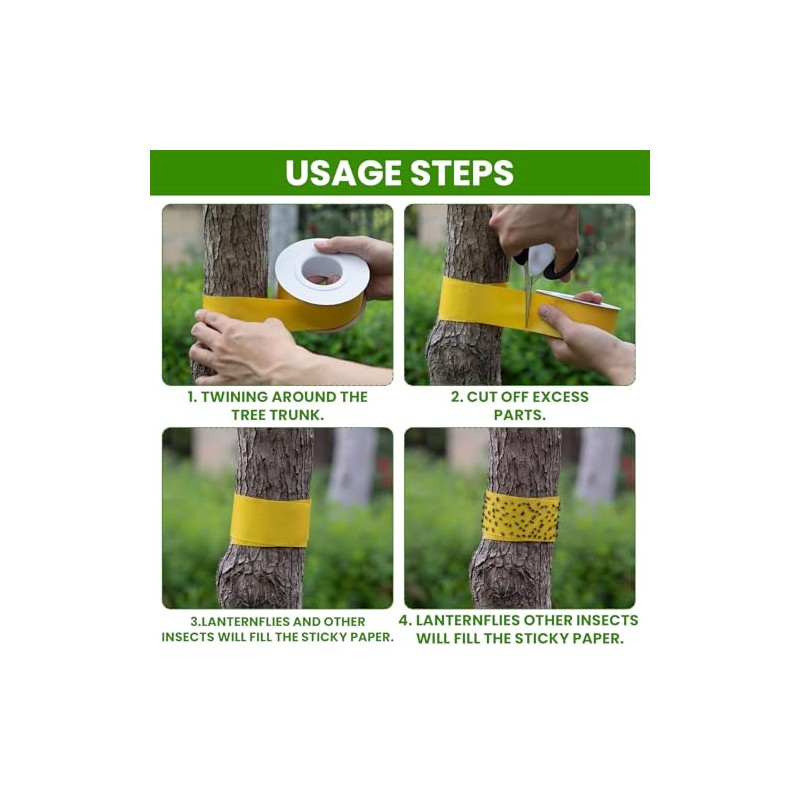 2 Rolls Double-Sided Yellow Sticky Tree Tape 2 Inch Wide