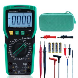 Xin Tester Multímetro Digital Profesional TRMS 6000 Conteos Voltimetro Amperimetro para Medir CA/CC Corriente y Tensión, Resistencia, NCV, Capacitancia,Diodo, Frecuencia, Temperatura, hFE