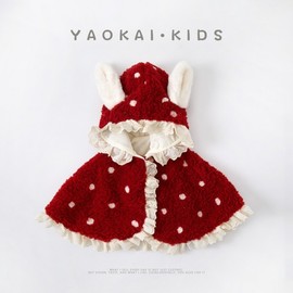 Winter Newborn Baby Christmas Windproof Cape Free Size/M [80-90] Red 4ea