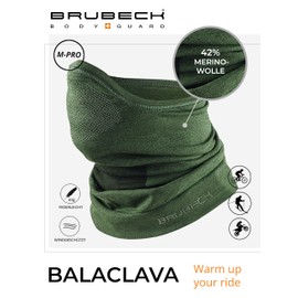 BRUBECK X-Pro KM10430 Half Balaclava for Men and Women, Temperature-Regulating, Face Mask, Functional Clothing, Breathable, L-XL