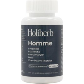 Holiherb Homme | Multivitamínico para hombres a base de CoQ10, L-Arginina, L-Carnitina, Selenio, Zinc y Vitaminas
