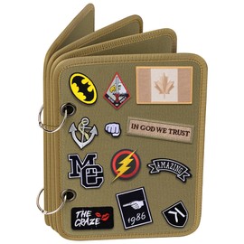 IronSeals Tactical Patch Booklet Organizer, Flip-Page Patch Book with 4 Removable Metal Binders, Patches Display Panel Board Military Patch Collections with CA Flag Patch