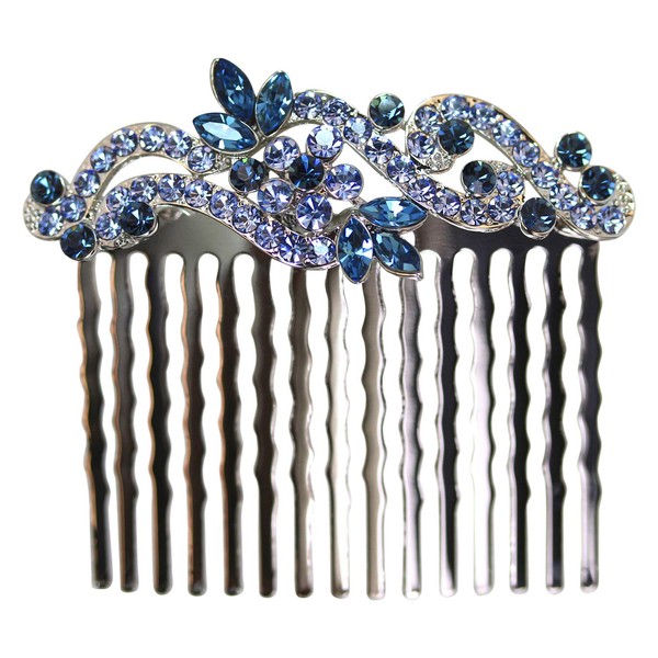 Faship Gorgeous Navy Blue Floral Hair Comb