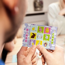 Easter Bingo Party Game for Kids Adults - Premium Quality Bingo Calling Cards Pre-Cut for up to 40 Games and Winning Certificates - Party Favour Supplies, School Classroom Games, Family Activity