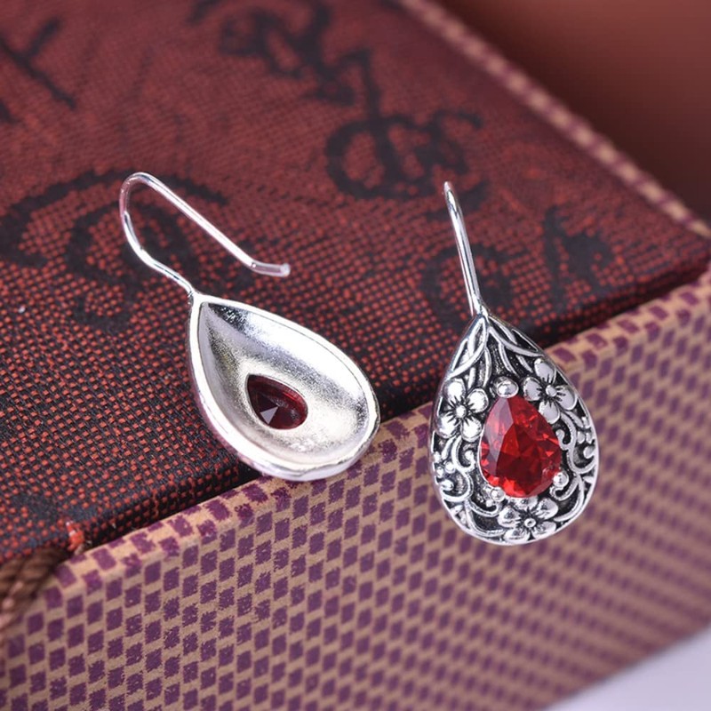 SUKKCCNO arete de plata S925 para mujer, con forma de
