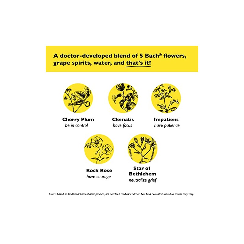 Bach RESCUE REMEDY Spray 7mL, Natural Stress Relief, Homeopathic Flower