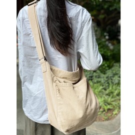 Bolso bandolera de lona para mujeres y hombres, con múltiples bolsillos, informal, bolsa de mensajero, viajes, trabajo, Azul marino