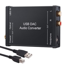Aswalling USB to SPDIF Coaxial and 3.5mm Headphone Jack Converter USB Optical Audio Adapter USB PCM for