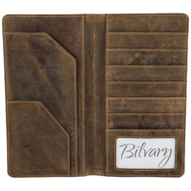 Greenburry BV-PP-25 Vintage Leather ID Card Holder Travel Wallet, brown
