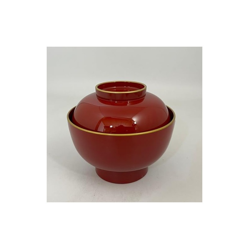 Mitani M13758-3 Yamanaka Lacquer Yanaka Paint, Red Coating, Boiled Bowl,
