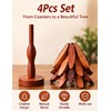 4-Piece Bamboo Trivet Set for Hot Pots & Pans –