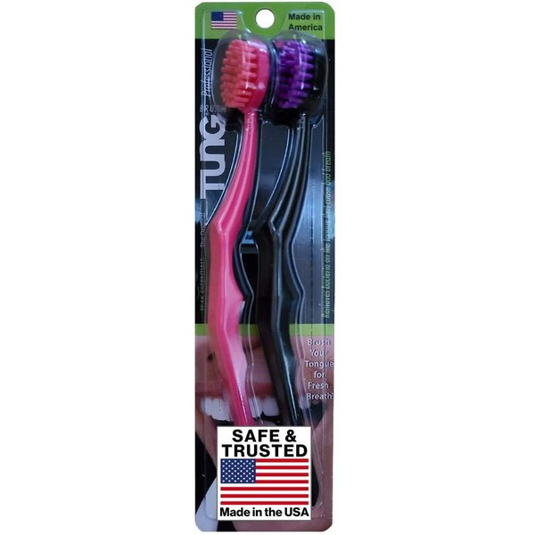 The Original TUNG Brush - 2 Pack - Tongue Cleaner (Colors Vary)