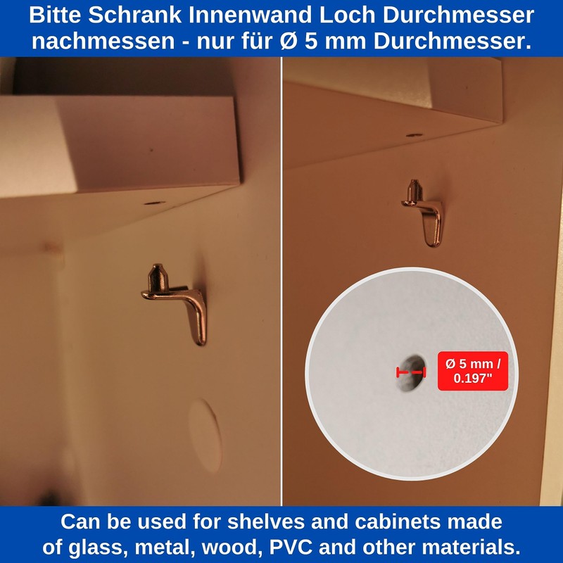 Shelf Brackets, Pack of 48, Angle Shelf Support with Double