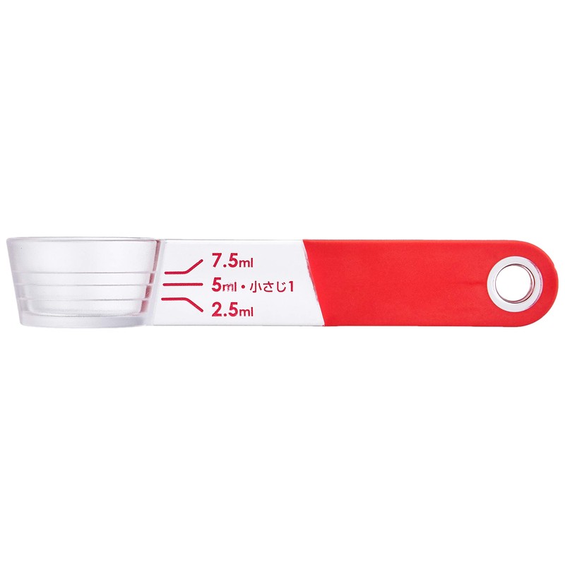 Pearl Metal Softia Rest-On Measuring Spoon, Red C-3700