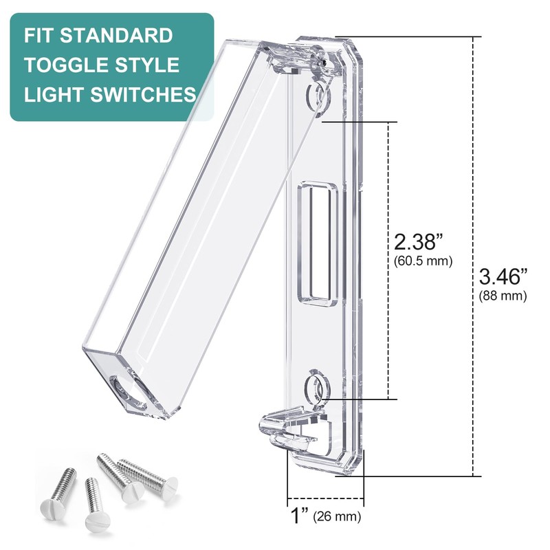 CLYMENE 8 Pack Light Switch Cover Guard, Child Proof Wall