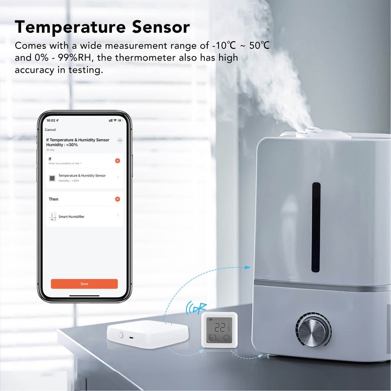Temperature Sensor Humidity Tester Digital Display Remote Control Thermometer DC