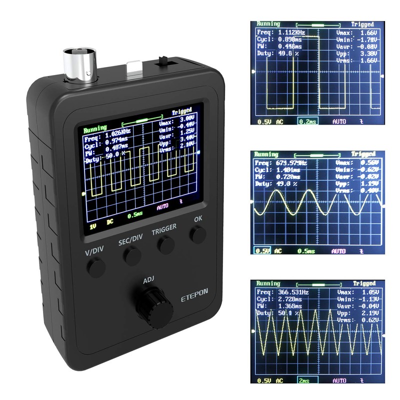 ETEPON Digital Oscilloscope Kit with BNC-Clip Cable Probe (Assembled Finished