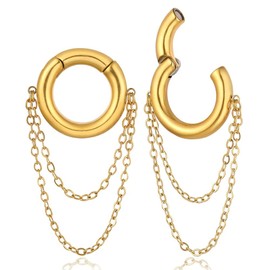 Earblity 2 PCS 2g (6mm) Hoop Link Ear Hanger Weights for Stretched Ears, Hypoallergenic 316 Stainless Steel Weights Plugs Tunnels Gauges Body Jewelry for Women Men, 1, Metal, no gemstone