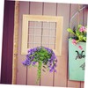 ORFOFE Elegant Wall Hanging Flower Stand Wooden Frame Grid Iron